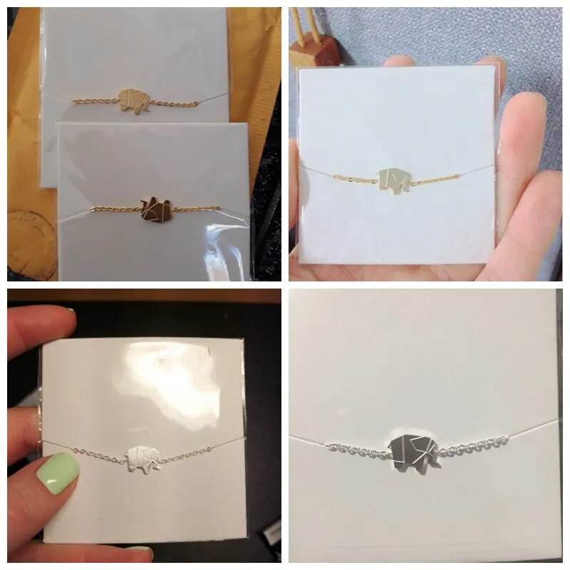 2018 Delicate Petite Origami Elephant Bracelet