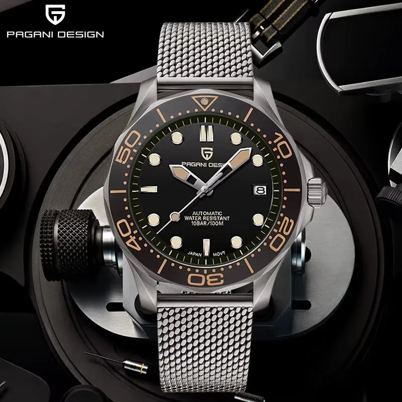 2023 New Mesh Belt 007 Retro Men Automatic Watches NH35 Men Mechanical Wristwatch Curved Sapphire Glass Top Brand