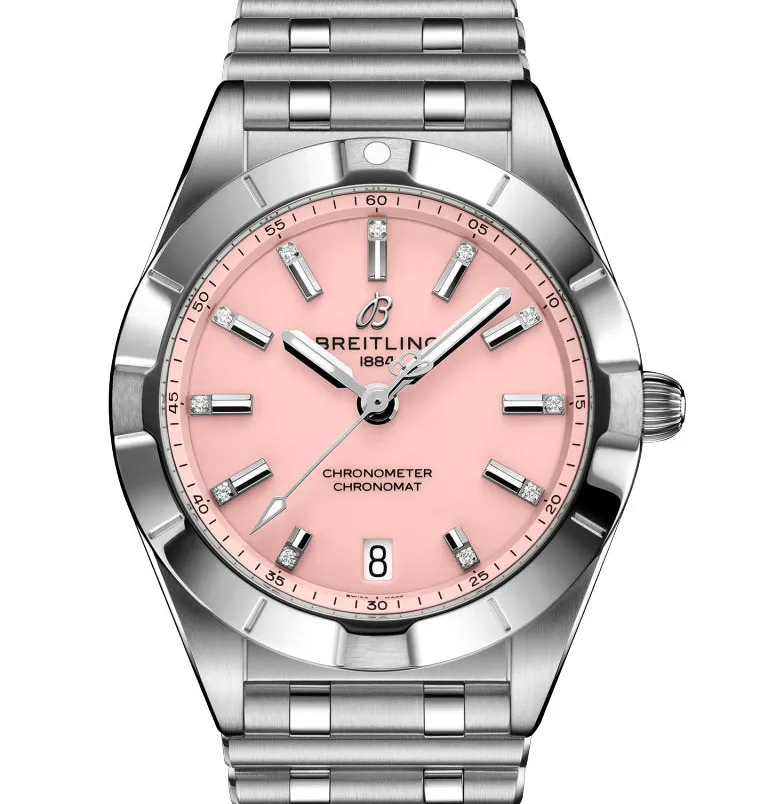 Breitling Chronomat 32 Watch with Pink Dial