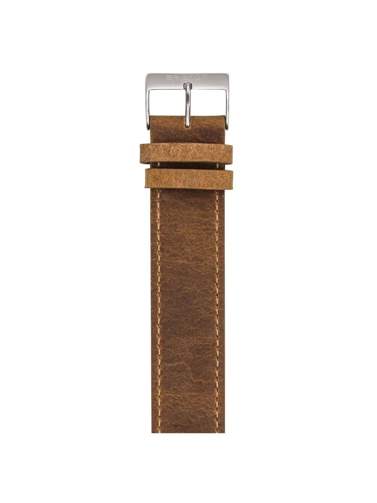 Briston Vintage Leather Strap Brown Polished Steel 20mm