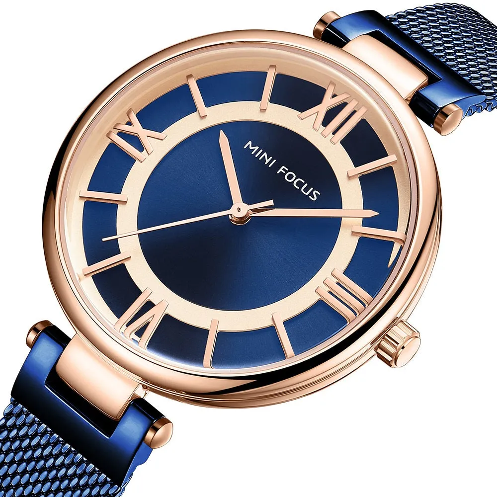 Simple ultra-thin Japanese movement waterproof fine steel Milan strap ladies watch