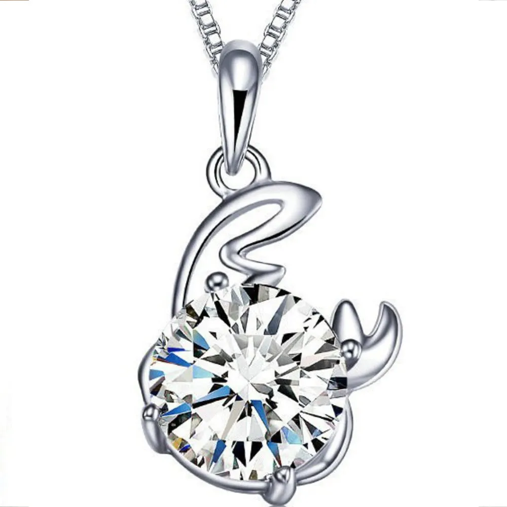 Zodiac Sign Crystal Pendants with Chain